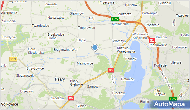 mapa Dąbie Chrobakowe, Dąbie Chrobakowe na mapie Targeo